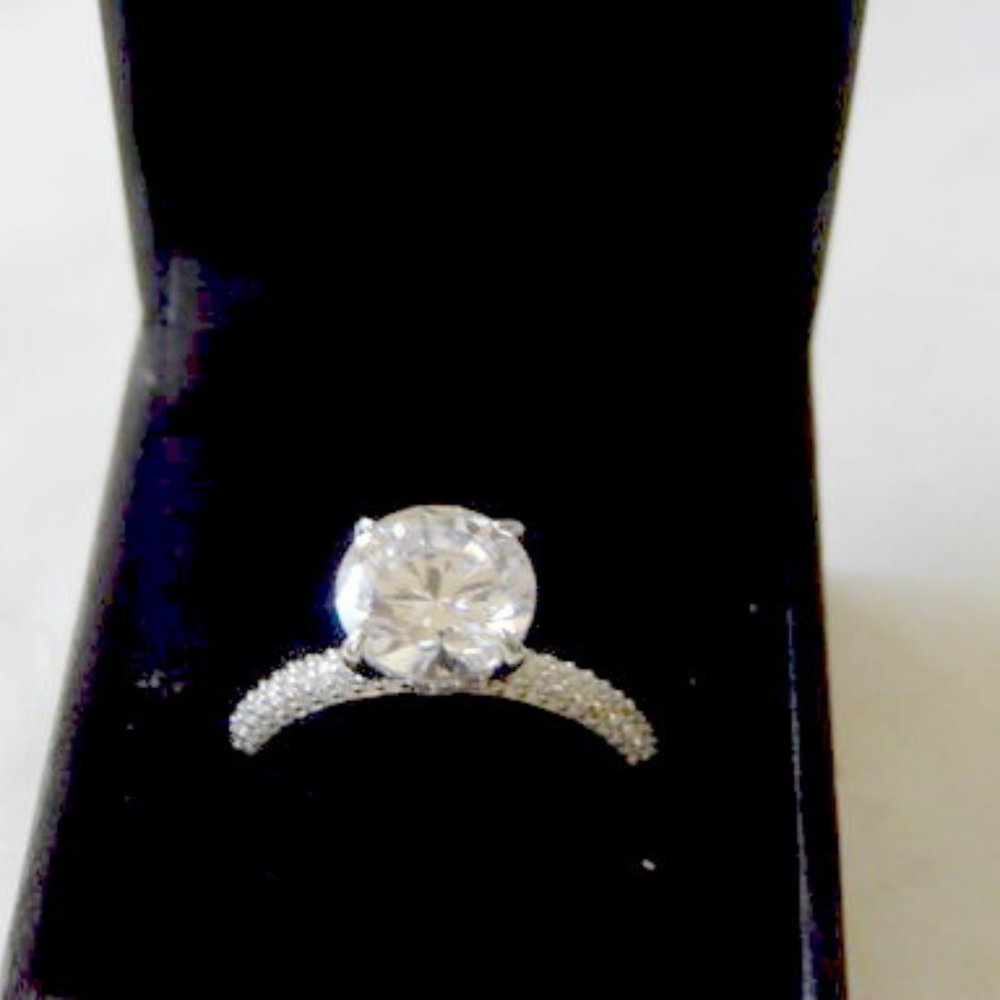 Diamonique 4.64ctw Sterling Silver Engagement Ring Size 11